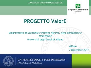 PROGETTO ValorE