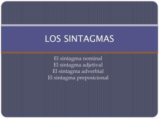 LOS SINTAGMAS