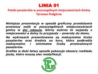 LINIA 01 Potoki pasażerskie w poszczególnych miejscowościach Gminy Tarnowo Podgórne