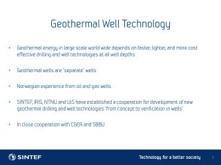 Geothermal Well Technology