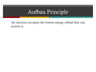 Aufbau Principle