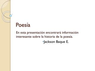 Poesía