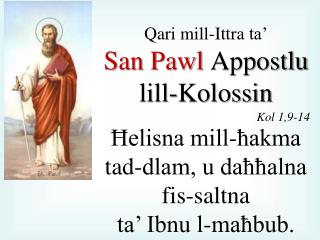 Qari mill- Ittra ta’ San Pawl Appostlu lill-Kolossin