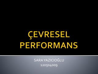 ÇEVRESEL PERFORMANS