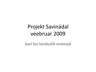 Projekt Savinädal veebruar 2009