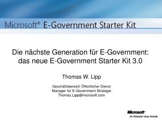 Die nächste Generation für E- Government : das neue E- Government Starter Kit 3.0