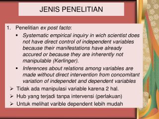 JENIS PENELITIAN