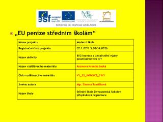 „EU peníze středním školám“