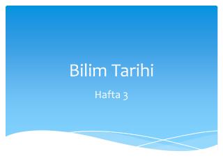 Bilim Tarihi