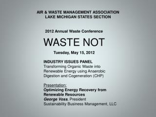 AIR &amp; WASTE MANAGEMENT ASSOCIATION LAKE MICHIGAN STATES SECTION