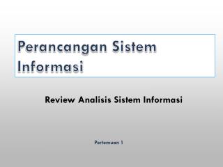 Perancangan Sistem Informasi