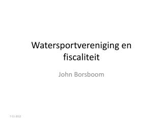 Watersportvereniging en fiscaliteit