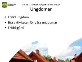 Grupp 1: Stolthet och gemensamt ansvar Ungdomar