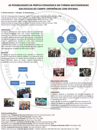 AS POSSIBILIDADES DA PRÁTICA PEDAGÓGICA EM TURMAS MULTISSERIADAS