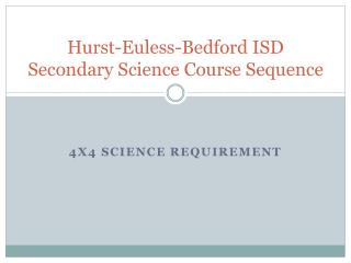 Hurst-Euless-Bedford ISD Secondary Science Course Sequence