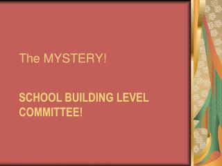 The MYSTERY!