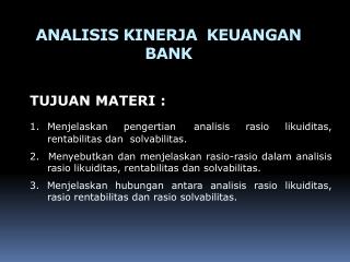 ANALISIS KINERJA KEUANGAN BANK