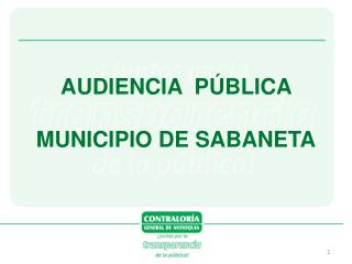 AUDIENCIA PÚBLICA MUNICIPIO DE SABANETA