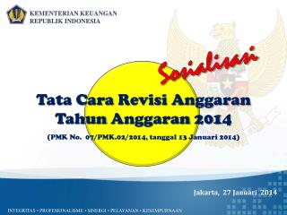 Tata Cara Revisi Anggaran Tahun Anggaran 201 4