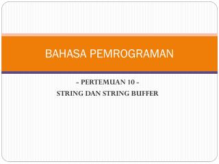 BAHASA PEMROGRAMAN