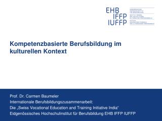 Kompetenzbasierte Berufsbildung im kulturellen Kontext