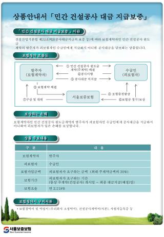 보험계약자인 민간 건설공사 원도급계약의 발주자가 피보험자인 수급인에게 공사대금을 지급하지 아니하여 피보험자가 입은 손해를 보상합니다 .