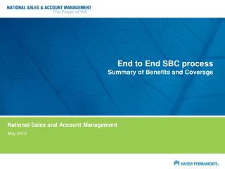 End to End SBC process Summary of Benefits and Coverage