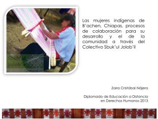 Zaira Crist óbal Nájera Diplomado de Educación a Distancia en Derechos Humanos 2013