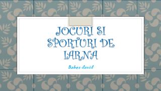 Jocuri si sporturi de iarna