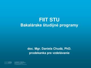 FIIT STU B akalársk e študijné programy