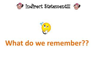 Indirect Statement!!!