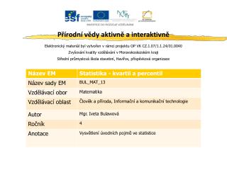 Elektronický materiál byl vytvořen v rámci projektu OP VK CZ.1.07/1.1.24/01.0040