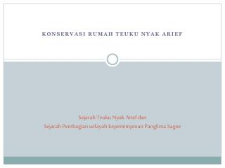Sejarah Teuku Nyak Arief dan Sejarah Pembagian wilayah kepemimpinan Panglima Sagoe