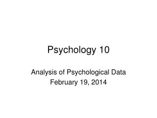 Psychology 10