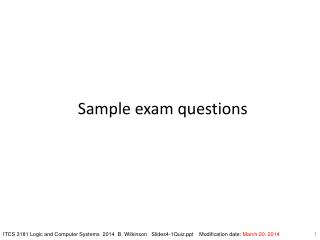 Sample exam questions