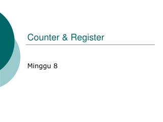 Counter &amp; Register