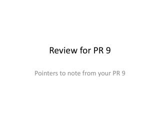 Review for PR 9
