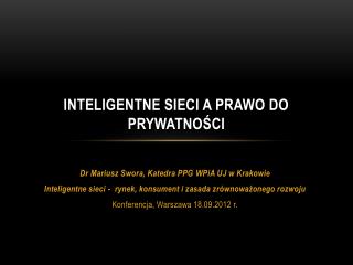 Inteligentne sieci a prawo do prywatności