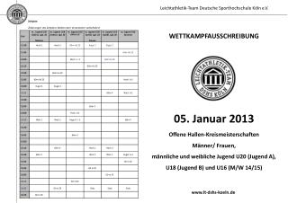 Zeitplan Änderungen des Zeitplans bleiben dem Veranstalter vorbehalten!