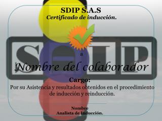Certificado de inducción.