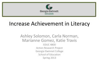 Increase Achievement in Literacy