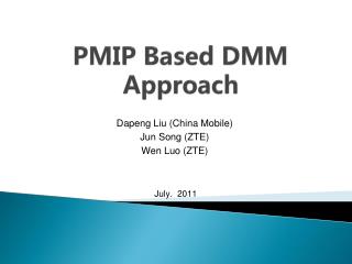 PMIP Based DMM Approach