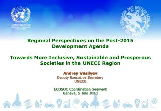 Andrey Vasilyev Deputy Executive Secretary UNECE ECOSOC Coordination Segment Geneva, 5 July 2013