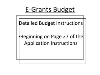 E-Grants Budget