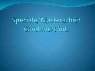 Speciale/Masterarbeit Candrct .