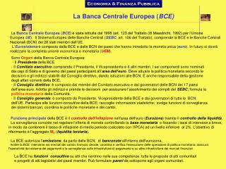 Economia &amp; Finanza Pubblica