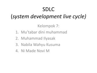 SDLC ( system development live cycle)