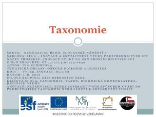 Taxonomie