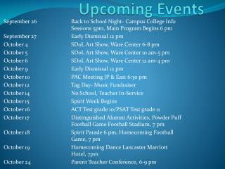 Upcoming Events