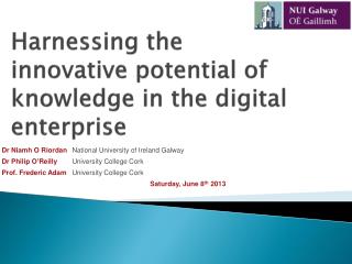 Harnessing the innovative potential of knowledge in the digital enterprise